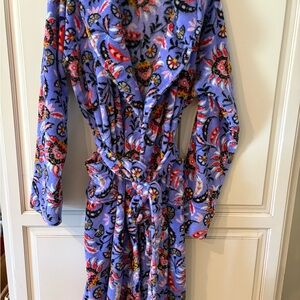 Vera Bradly Floral Patterned Fleece Robe Sz XL with Tie Belt
